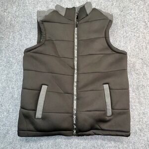 Marc Ecko Cut & Sew Puffer Vest Mens Large Black Grey Zip Up 68F00242 Good